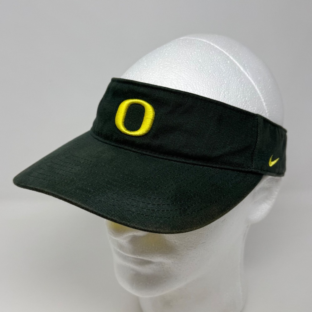 Nike Team Oregon Ducks Visor Dark Green Yellow Embroidered Adjustable One Size